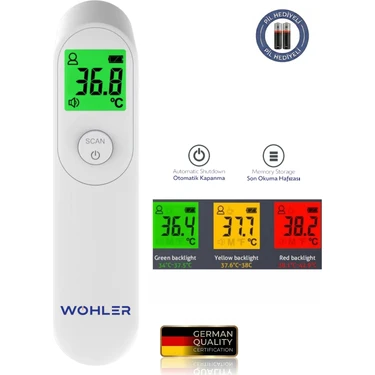 Wohler Temassız Dijital Ateş Ölçer Alından Vücut ve Nesne , FDA