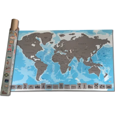 Mapofx Gez-Kazı Harita - Kazınabilir Dünya Haritası