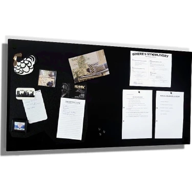 Dünya Magnet Siyah Dekoratif Metal Mıknatıslı Pano 75x35 cm – Duvar ve Ofis Dekoru için Şık
