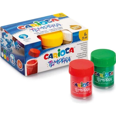 Carioca Tempera Fırçalı Suluboya Süper Yıkanabilir 6x25 Ml 6 Renk