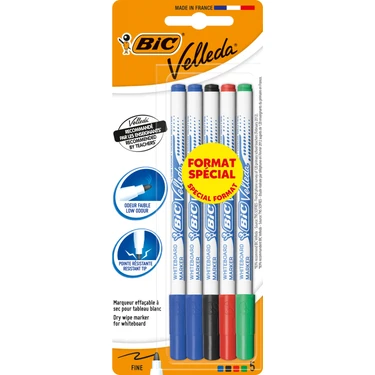 Bic Velleda 1721 Çocuk Tahta Kalemi 5'li Blister Karışık