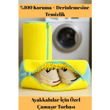 Çamaşır Makinesi Ayakkabı Yıkama Çantası – Koruyucu, Fermuarlı, Tekrar