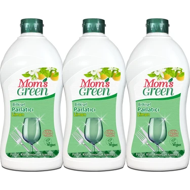 Mom's Green 3' lü Bitkisel Bulaşık Parlatıcısı Limonlu 3 Adet x 500