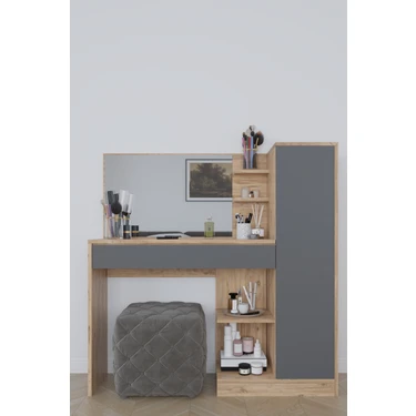 Aymobsan Orkide Makyaj Masası, 1 Çekmeceli, Dolaplı,