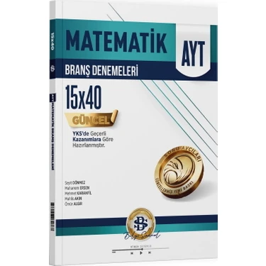 Bilgi Sarmal Yayınları Bilgi Sarmal AYT Matematik 15x40 Branş Denemeleri Güncel İçerik ile
