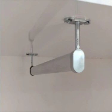 FSM Alüminyum Dolap Içi Oval Askı Borusu + 2 Adet Tavan Askı Aparatı +