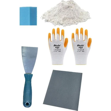 Yunus Kayatek Duvar Tamir Seti 2 kg Sıva Alçısı,1 kg Saten Alçı,spatula,zımpara,sıva