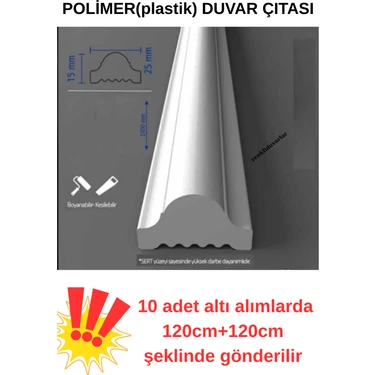 Renkli Duvarlar Boyanabilir Dekoratif Pvc Duvar Çıtası 2.5 cm 1 Boy 240 cm Duvar Süsleri Koridor