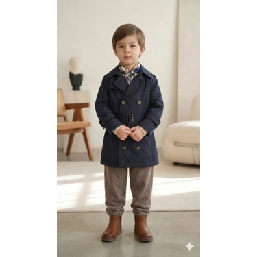 HC Kids Wear Erkek Çocuk Içi Pamuk Astarlı Trençkot
