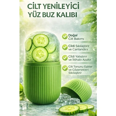 Synee Cilt Yenileyici Yüz Buz Kalıbı - Silikon Yüz Masaj Aleti, Gözenek Sıkılaştırıcı ve Göz Altı