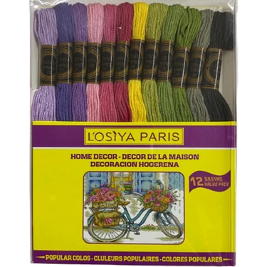 Losiya Paris Muline Etamin Koton Nakış Ipi Ipliği 12 Adetli