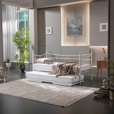 Unimet Daily Yavrulu Karyola Daybed Tek-Çift Kişilik Metal Karyola