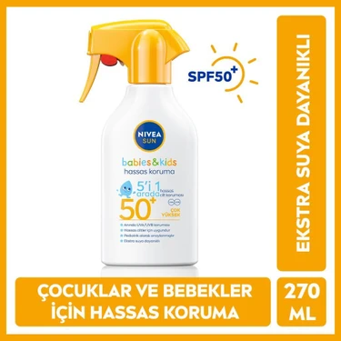 Nivea Baby Bebek ve Çocuklar Için Güneş Spreyi 270ML, SPF50, Hassas Güneş Koruması, Ekstra Suya