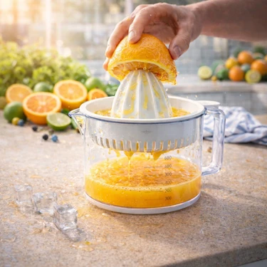Melkan Home Limon Sıkacağı 500 ml – Kaydırmaz Tabanlı Beyaz Narenciye ve Portakal Sıkacağı, BPA