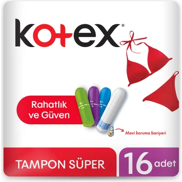 Kotex Süper Tampon 16'lı Pamuksu Üst Yüzey ile Rahatlık ve Güven