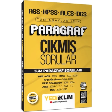 Yediiklim Yayınları Yediiklim 2026 KPSS MEB-AGS ALES DGS Paragraf Çıkmış Sorular Tekil Ürün