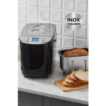 Karaca BakeXL Reçel, Yoğurt, Hamur Yoğurma ve Ekmek Yapma Makinesi Çift Bıçaklı Inox Siyah, 1500 g,