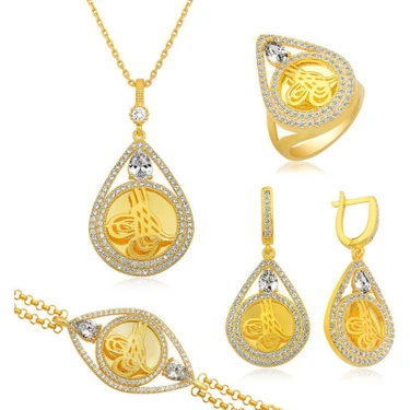 Inure Jewelry Gümüş Damla Çerçeveli Tuğra