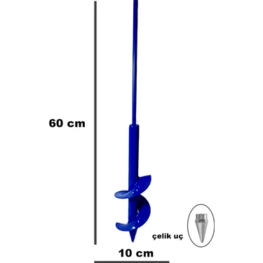 Mert Metal Matkap Uyumlu Toprak Burgu Makinesi 60 cm X 10