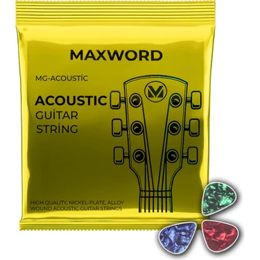 Maxword Gt-Acoustic Kaliteli Akustik Gitar Teli 1 Takım Set +