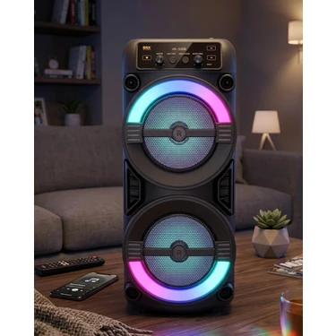 Uravas Store Rgb Işıklı Taşınabilir Bluetooth Hoparlör Güçlü Stereo