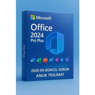 Microsoft Office Pro Plus 2024/2026 Orijinal Dijital Lisans – Güncel Sürüm, Ömür Boyu Aktivasyon,