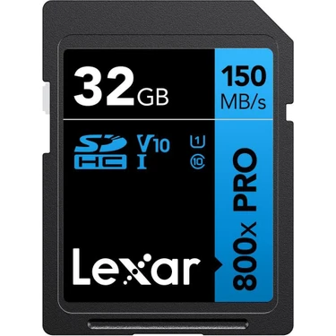 Lexar 800X Pro 32GB SDHC Hafıza Kartı 150MB/s UHS-I V10 Suya Dayanıklı