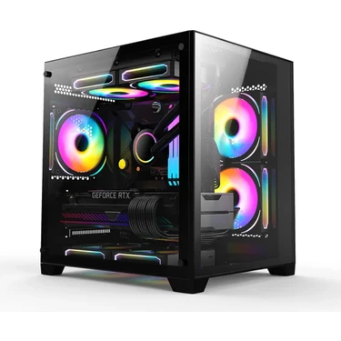 Revenge Nova 3 Rgb Fanlı Temperli Cam Panel Boş M-Atx Gaming Oyuncu Bilgisayar