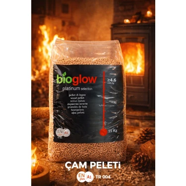 Bioglow Platinum Selection Çam Peleti 15 kg – En Plus A1 Sertifikalı, Yüksek Isı Veren Odun
