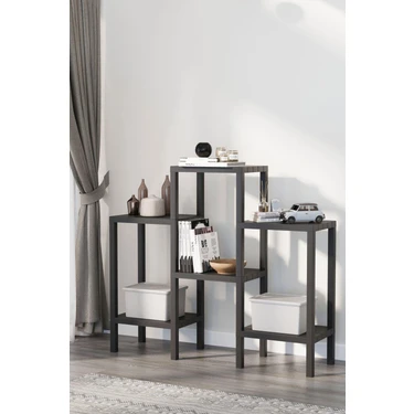 Mutfak Köşesi Shelf Piramit 6 Lı Plastik Raf Ünitesi Beyaz, Çiçeklik, Banyo, Mutfak Rafı,