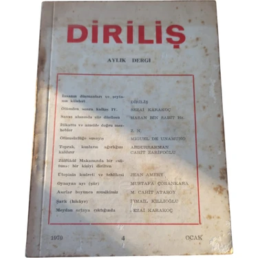 Diriliş - Aylık Dergi - Ocak 1970 Sayı