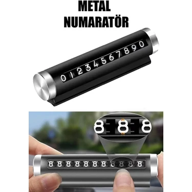 Meyzone Metal Kasa Numara Çevirmeli Araç Içi Telefon Numaratör Park Numarası Parkmatik Araba