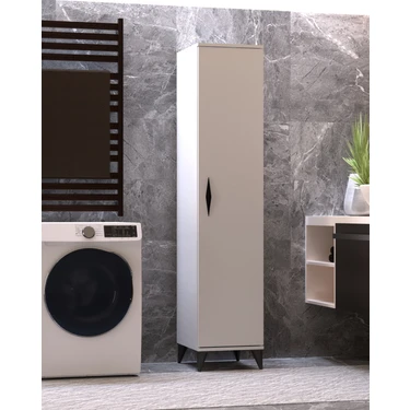 Vesso Tek Kapaklı Dolap Çok Amaçlı Dolap Banyo Dolabı Mutfak Dolabı Kiler Dolabı Raflı