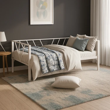 Unimet Alchera Daybed Tek Kişilik Sedir Divan Metal Karyola