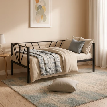Unimet Alchera Daybed Tek Kişilik Sedir Divan Metal Karyola