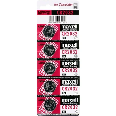 Twin Store Maxell CR2032 3V Lityum Düğme Pil 5'li Paket Uzun Süreli Güç Sağlayan