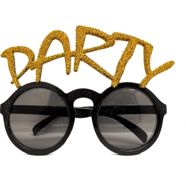 Altın Simli Party Yazılı Parti Gözlüğü