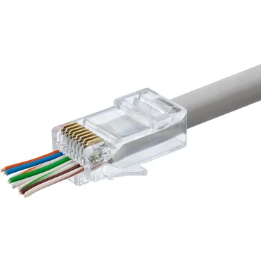 Marsilyan Cat5 Konnektör Ez RJ45 100LÜ Paket Şeffaf