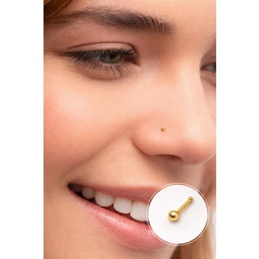 Sacce Scarves & Accessories Gold Renk 1.5 mm Çelik Top Hızma Burun Piercingi Standart