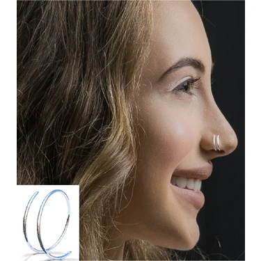 Begonia Accessories 925 Ayar Gümüş Çift Görünümlü Halka Hızma Kadınlar İçin Şık