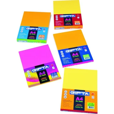 Gıpta Fotokopi Kağıdı Renkli A4 Neon -100 100 Lük Paket (5*20 Yp. )