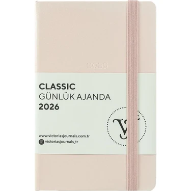 Victoria's Journals Classic 2026 Günlük Ajanda A6 (9x14 cm) Sert Kapak Ivory