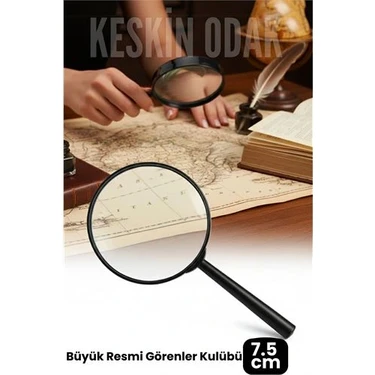 Belle Fusion Mey Ithalat® 7.5 cm Optik Lensli El Tipi Büyüteç | Profesyonel Okuma, Hobi, Koleksiyon