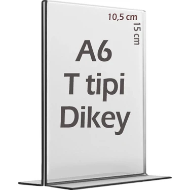 Best 10x15 cm A6 T-Tipi Dikey Şeffaf Föylük Menü masaüstü Fiyatlık Kafe Restorant mobilya beyaz