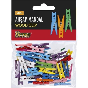 Brons BR-908 Mini Renkli Ahşap Mandal 2.5 cm