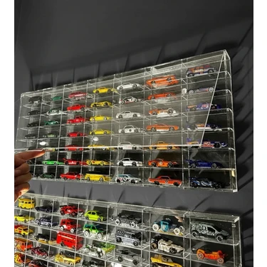 Tivivor Orjinal 49 Kapasiteli Pleksi Kapaklı Hot Wheels Sergileme Rafı Diecast Matchbox Araba 1:64