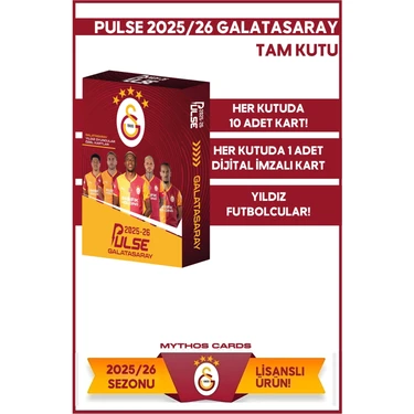 Mythos Cards Galatasaray Pulse Futbolcu Kartları 2025/26 Paket 10 Adet Dijital İmzalı Kart