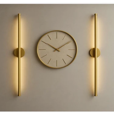 Netzy Modern Pilli Aplik Tak Çalıştır Kablosuz Ledli Aplik Eskitme Gold Pil Dahildir