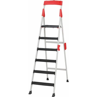 Devecioğlu Noax 5+1 Geniş Basamaklı Metal Merdiven Hafif ve Dayanıklı Katlanabilir