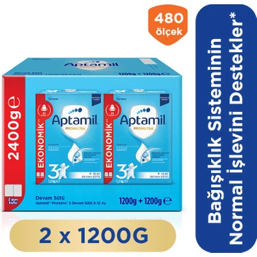 Aptamil 3 Prebiyotikli Devam Sütü 1200 Gr x 2 Adet 2400